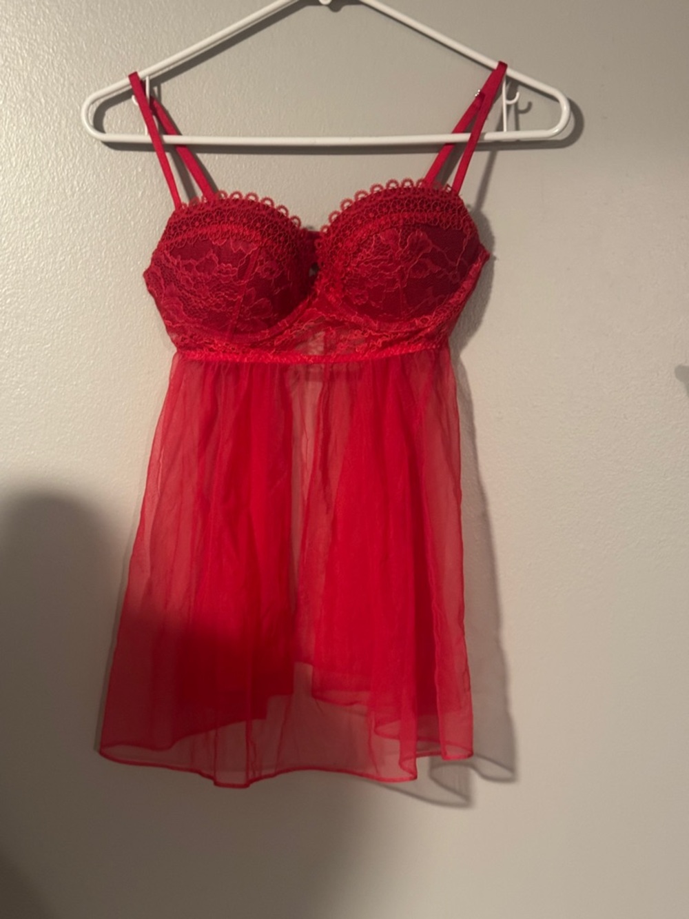 Victoria's Secret Red Lace Babydoll Chemise